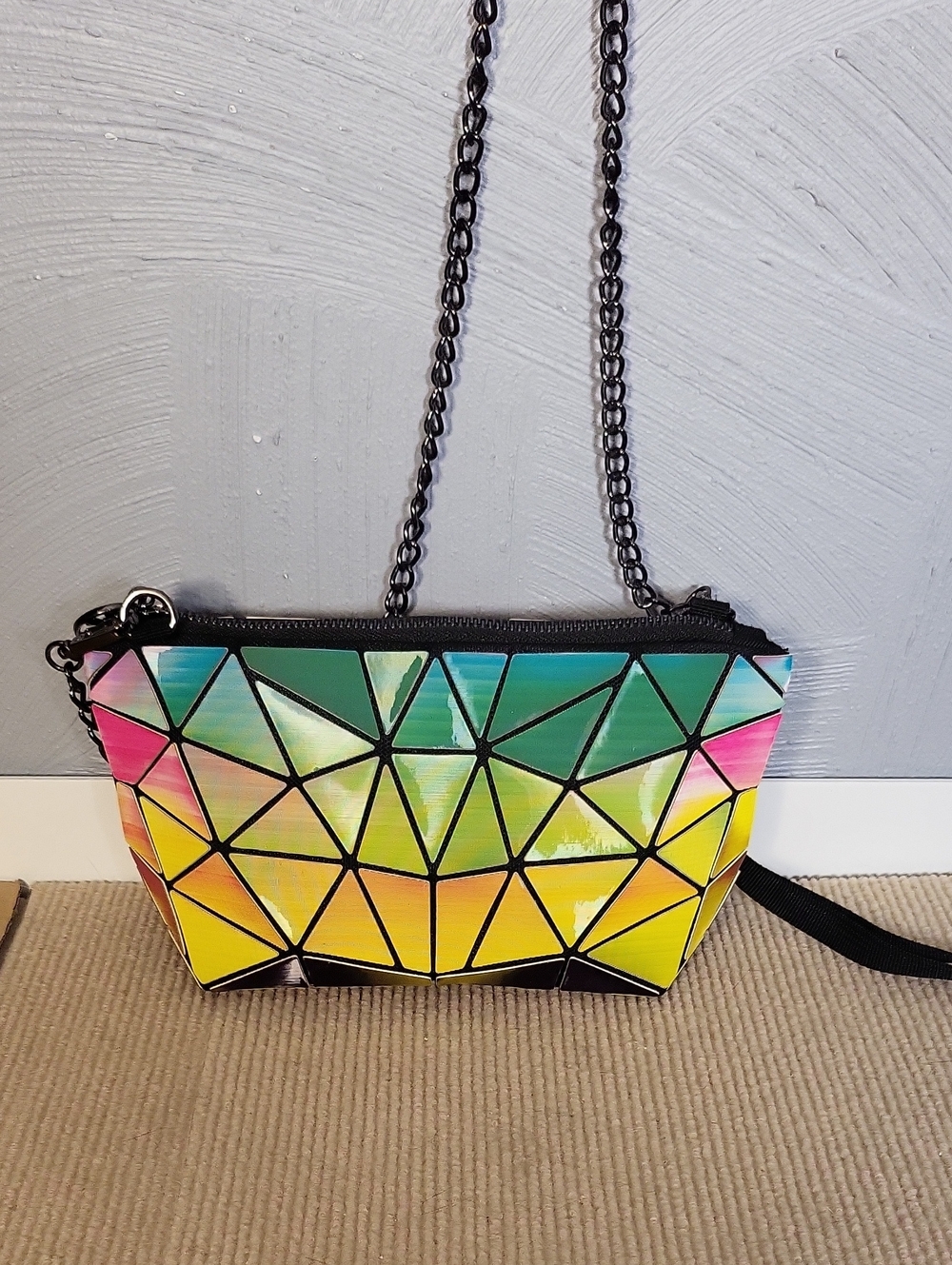 Geometric Prism Shoulder Bag in Multicolor